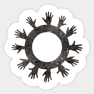 Hands In A Circle Sticker